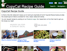 Tablet Screenshot of copycatrecipeguide.com